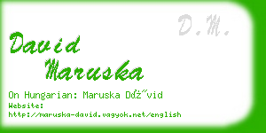 david maruska business card